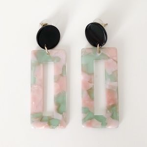 ⭐️{BOGO}⭐️ Pink & Green Square Acrylic Earrings